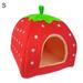 Bluethy Strawberry Dog Puppy Cats Indoor Foldable Soft Warm Bed Pet House Kennel Tent