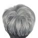 Alaparte Wig European And American Short Curly Hair Grandma Gray Partial Wig Layered Wig