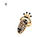 Chicmine Nail Ring Adjustable Rhinestone Embedded Fashion Jewelry Nail Protection Crown Bowknot Flower Opening Ring for Party