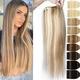 HAIRRO Wire Hair Extensions 100% Real Human Hair Straight Hair Extensions Invisible Wire Fish Line Hair Extensions Ash Brown and Bleach Blonde 20inch 110g Straight Hair Extensions For Women