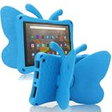 JiaheCover Fire Max 11 Tablet Case Kids Amazon Fire Max 11 2023 Butterfly Case with Kickstand Light EVA Full Boby Rugged Shockproof Kid-Proof Fire Max 11 Kids Tablet Case for Girls Kids Gift Blue