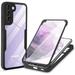 for Samsung Galaxy S21 5G Clear Case with Screen Protector Slim Shockproof Soft TPU Bumper Full Body Protection Phone Cover Case for Samsung Galaxy S21 5G QC Black