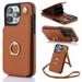 Wallet Case Compatible for iPhone 14 Pro Max PU Leather Accordion Wallet & Card Holder Phone Case with Adjustable Ring Holder and Lanyard Anti-Drop Crossbody Protective Cover Brown