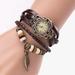 Fragarn (Buy 2 Get 1)Smart Watches For Women Women Girl Vintage Watches Bracelet Wristwatches leaf Pendant Coffee