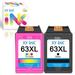 KT INK 63 XL BLACK and Color Ink Cartridges replacement for HP 63 63XL ink Work with OfficeJet 3830 4650 5255 Envy 4520 4512 4516 Deskjet 1112 3630 3634 3639 3632 2132 Printer