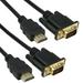 HDMI to VGA Adapter Cable [6FT 2Pack] iXever Gold-Plated HDMI to VGA Cable Male to Male 1080P Compatible for Computer Desktop Laptop PC Monitor Projector HDTV and More