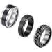 3Pcs Stainless Steel Fidget Spinner Ring for Women Men Wedding Band Rings Set Anxiety Stress Relieving