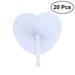 20 PCS White Folding Paper Fans Heart Shaped Assortment with Plastic Handle for Wedding Favor Party Bag Filler