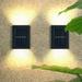 Augper 2Pcs Solar Lights for Outside Solar Wall Light UP and Down Illuminate Outdoor Sunlight Lamp IP65 Modern Decor for Home Garden Porch Black Enhance The Look of Your Home