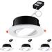 TORCHSTAR 4Pack 6 Inch Gimbal LED Recessed Lighting with Junction Box 13.5W IC Rated Air Tight Directional Swivel Downlight CRI90+ Dimmable Canless LED Recessed Light 5000K ETL Energy Star