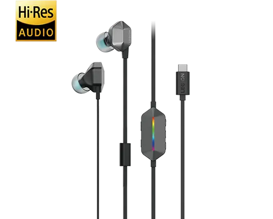 Lenovo Legion E510 7.1 RGB Gaming In-Ear Headphones, Stormy Gray - Gaming Headphones -