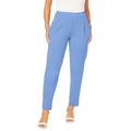 Plus Size Women's Stretch Knit Crepe Straight Leg Pants by Jessica London in French Blue (Size 14 W) Stretch Trousers