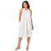 Plus Size Women's DenimTie-Neck Dress by Jessica London in White (Size 28 W)