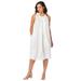 Plus Size Women's DenimTie-Neck Dress by Jessica London in White (Size 24 W)