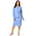 Plus Size Women's 2-Piece Stretch Crepe Single-Breasted Jacket Dress by Jessica London in French Blue (Size 28 W) Suit