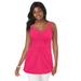 Plus Size Women's Shirred Tank by Jessica London in Pink Burst (Size 26/28)