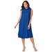 Plus Size Women's Georgette Mock Neck Dress by Jessica London in Dark Sapphire (Size 28)