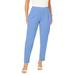 Plus Size Women's Stretch Knit Crepe Straight Leg Pants by Jessica London in French Blue (Size 28 W) Stretch Trousers