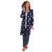 Plus Size Women's Perfect Cotton Duster by Woman Within in Navy Large Dot (Size 38/40) Cardigan Sweater