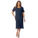 Plus Size Women's Crochet Dress by Jessica London in Navy (Size 24 W)