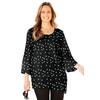 Plus Size Women's Art-To-Wear Blouse by Catherines in Black Multi Dot (Size 6X)
