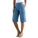 Plus Size Women's Complete Cotton Bermuda Short by Roaman's in Light Stonewash (Size 20 W) Shorts