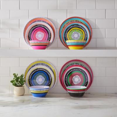 12-PC. Almira Melamine Dinnerware Set by BrylaneHome in Multi