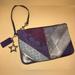 Coach Bags | Coach Multicolor Fabric & Leather Chevron Patchwork Large Wristlet 5" H X 8.5" L | Color: Purple/Silver | Size: Os