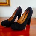 Michael Kors Shoes | Michael Kors Valerie Suede Black Heel Pumps Mint Condition Size 9 | Color: Black/Gold | Size: 9