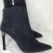 Nine West Shoes | Nine West Nwt Booties Boots Woman's Heels Suede Black Stone Authentic Designer | Color: Black/Silver | Size: Various