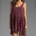 Free People Dresses | Maroon Free People Lace Voile Trapeze Slip Dress Size S | Color: Purple/Red | Size: S