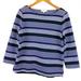Madewell Tops | Madewell Gallerist Navy/Black/White Striped Ponte Knit Top M | Color: Black/Blue | Size: M