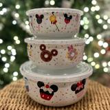 Disney Dining | Disney Mickey Mouse Minnie Donuts Snacks Cakes Cupcakes Food Container X 3 | Color: Pink | Size: Os