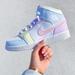 Nike Shoes | Nike Air Jordan 1 Mid Custom Sneakers Pastel | Color: Blue/Pink | Size: Various