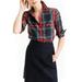 J. Crew Tops | J Crew Stewart Plaid Tartan Perfect Fit Shirt | Color: Green/Red | Size: 14