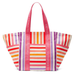 Victoria's Secret Bags | New Victoria's Secret Bright Striped Oversized Tote Bag Weekender | Color: Orange/Pink | Size: Os