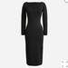 J. Crew Dresses | J. Crew Black Long Sleeve Scoop Neck Maxi Dress In Italian Ponte Size Small | Color: Black | Size: S