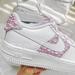 Nike Shoes | Nike Custom Air Force 1 Low Sneakers Lavender Pearl, Swarovski Crystal | Color: Pink/White | Size: Various