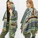 Urban Outfitters Sweaters | New Urban Outfitters Poncho One Size Cape Fair Isle Yin Yang Printed Neon Stripe | Color: Blue/Green | Size: Os