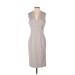 Carolina Herrera Casual Dress - Sheath V Neck Sleeveless: Tan Print Dresses - Women's Size 8