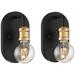 Possini Euro Aras 8" High Black and Gold Brass Wall Sconce Set of 2