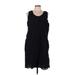 J.Jill Casual Dress - Shift Scoop Neck Sleeveless: Black Solid Dresses - Women's Size Large Petite