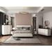 F&L Homes Studio Carena Upholstered Standard Configurable Bedroom Set Metal in Brown/Gray/White | 56 H x 64 W x 87 D in | Wayfair