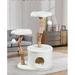 Tucker Murphy Pet™ 45.7" Flower Cat Tree Tower w/ Scratching Post & Dangling Balls, Solid Wood Cat Condo in Gray | 37 H x 22.8 W x 16.7 D in | Wayfair