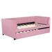 Latitude Run® Ludgarda Twin Guest Bed w/ Trundle Upholstered/Velvet in Pink | 28.9 H x 41.9 W x 79.7 D in | Wayfair