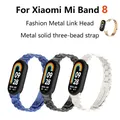 Bracelet en acier inoxydable pour Xiaomi Mi Band 8 bracelets en métal montre intelligente