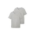 TOM TAILOR DENIM Herren T-Shirt im Doppelpack mit Viskose, grau, Uni, Gr. M