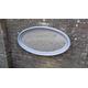 Huge Imposing Painted Oval Grey Decorative Mirror Gold Highlights 98 x 55 cm