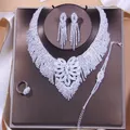 Stone fans Luxus Hochzeit Kristall Braut schmuck Sets für Frauen Festival Geschenk Strass Halskette