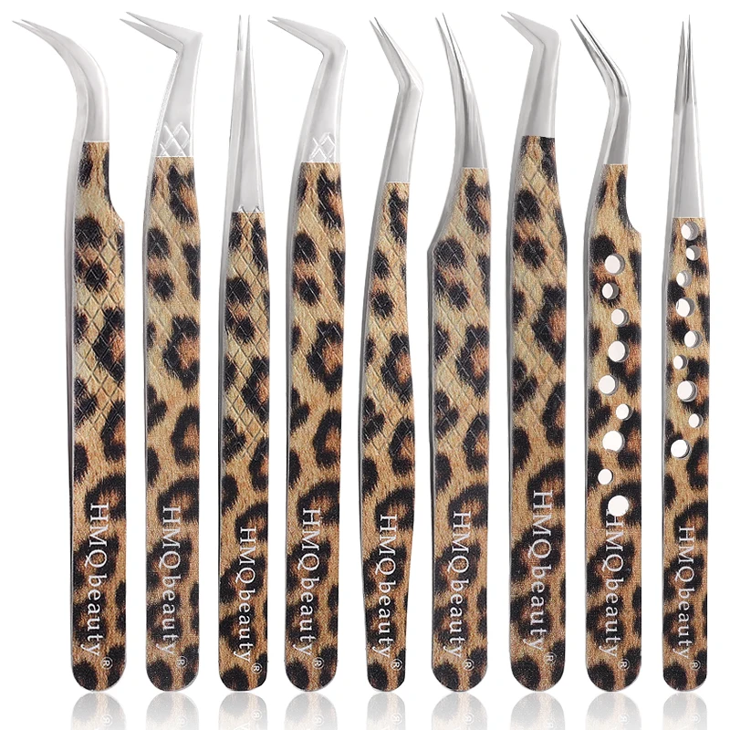 1Pcs Leopard Lash Pinzette Edelstahl Superharte Pinzette 3D Volumen Genaue Anti-Statische Wimpern Verlängerung Clip Image